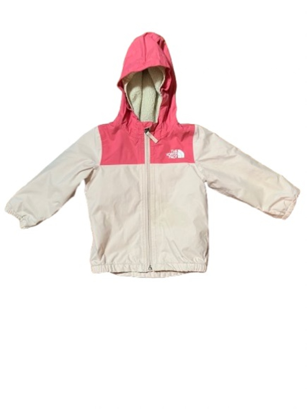 The North Face Pink Colorblock Hooded Jacket Size 12-18 Months